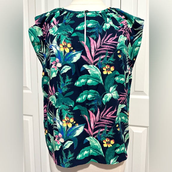 LOFT 2-Piece Set Cap Sleeve Top Sz Petite M & Wide Leg Pants Sz L Tropical NWT - Picture 3 of 16